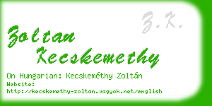 zoltan kecskemethy business card