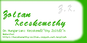 zoltan kecskemethy business card